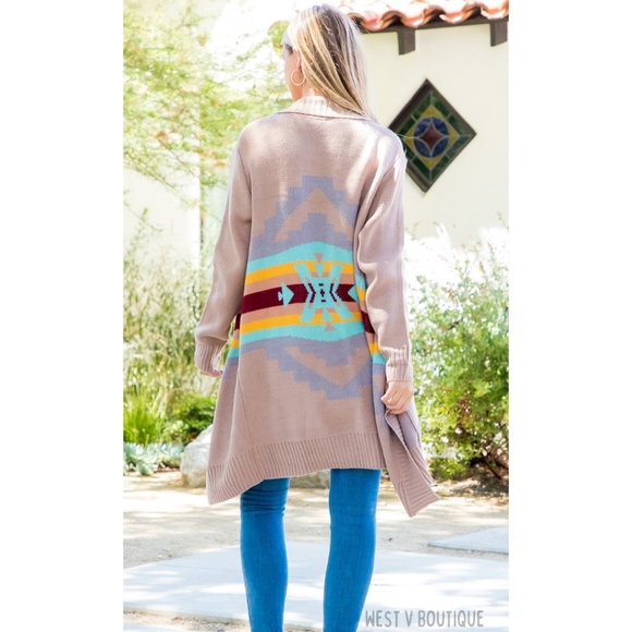 Last 1 left! Mocha Tribal Cardigan - Picture 2 of 4